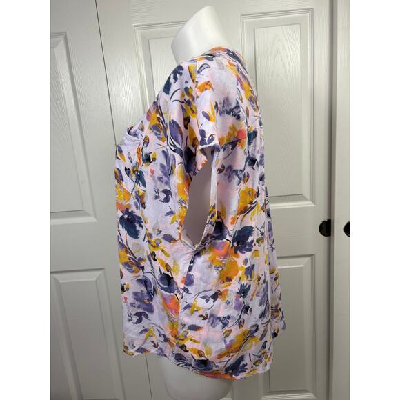 Torrid Women's Dolman Blouse 2X Floral Print Stretch Rayon Short Sleeve Pockets - Picture 5 of 10